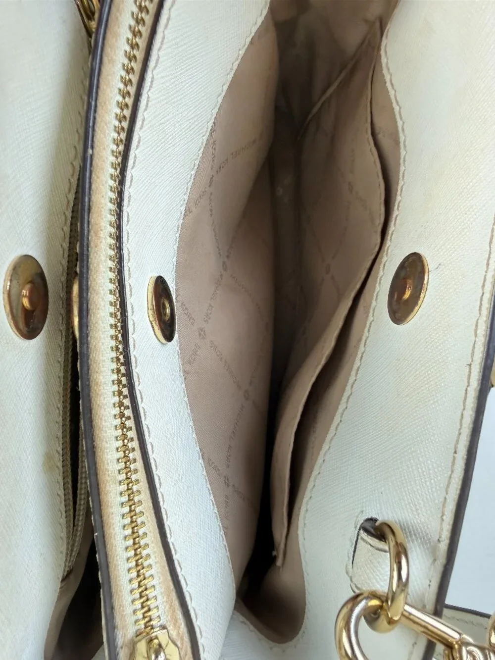 Michael Kors White Saffiano Satchel Crossbody Bag